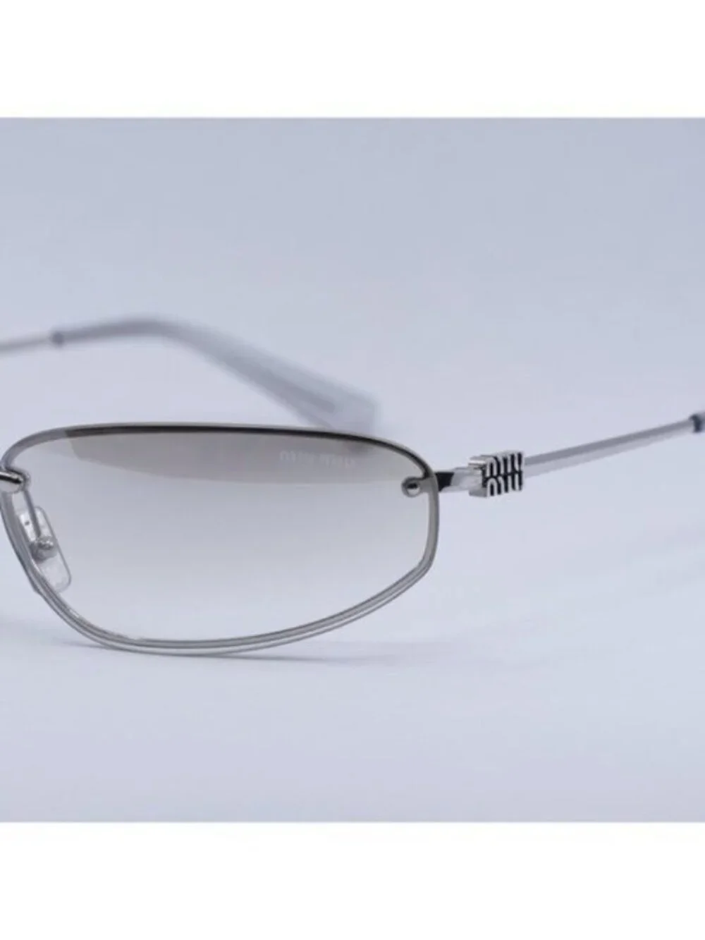 Miu Miu MUA50S 1BC8H1 Sunglasses Silver Rectangle Frame